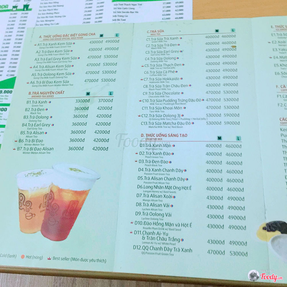 Địa Chỉ #3 Cửa Hàng Trà Sửa Gong Cha Nổi Tiếng Nhất Tại Hà Nội