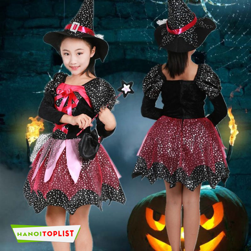 Mua Bộ váy Phù thủy cam dài hóa trang Halloween cho bé G0309B  Tiki